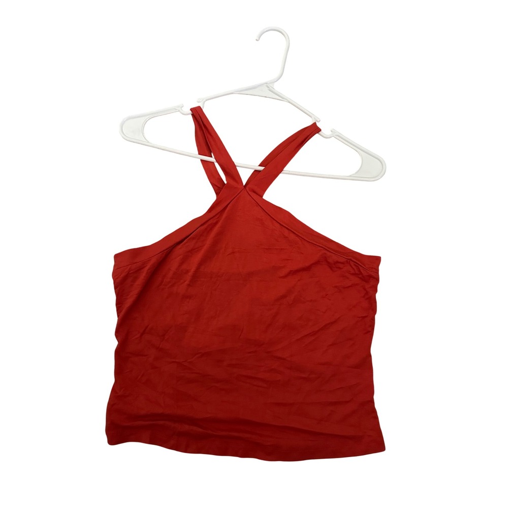 Cupshe Womens Red Halter Neck Criss Cross Sleeveless Cami Tank Top